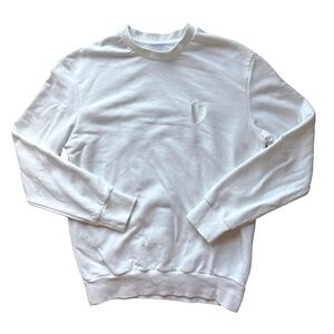 Inimigo‎ Men's Large Heart Embroidered Pullover Sweatshirt White Organic Cotton